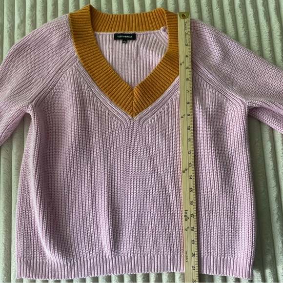 525 America Sweater Womens Large Pullover Cable Pink Orange Preppy Casual - Picture 3 of 9
